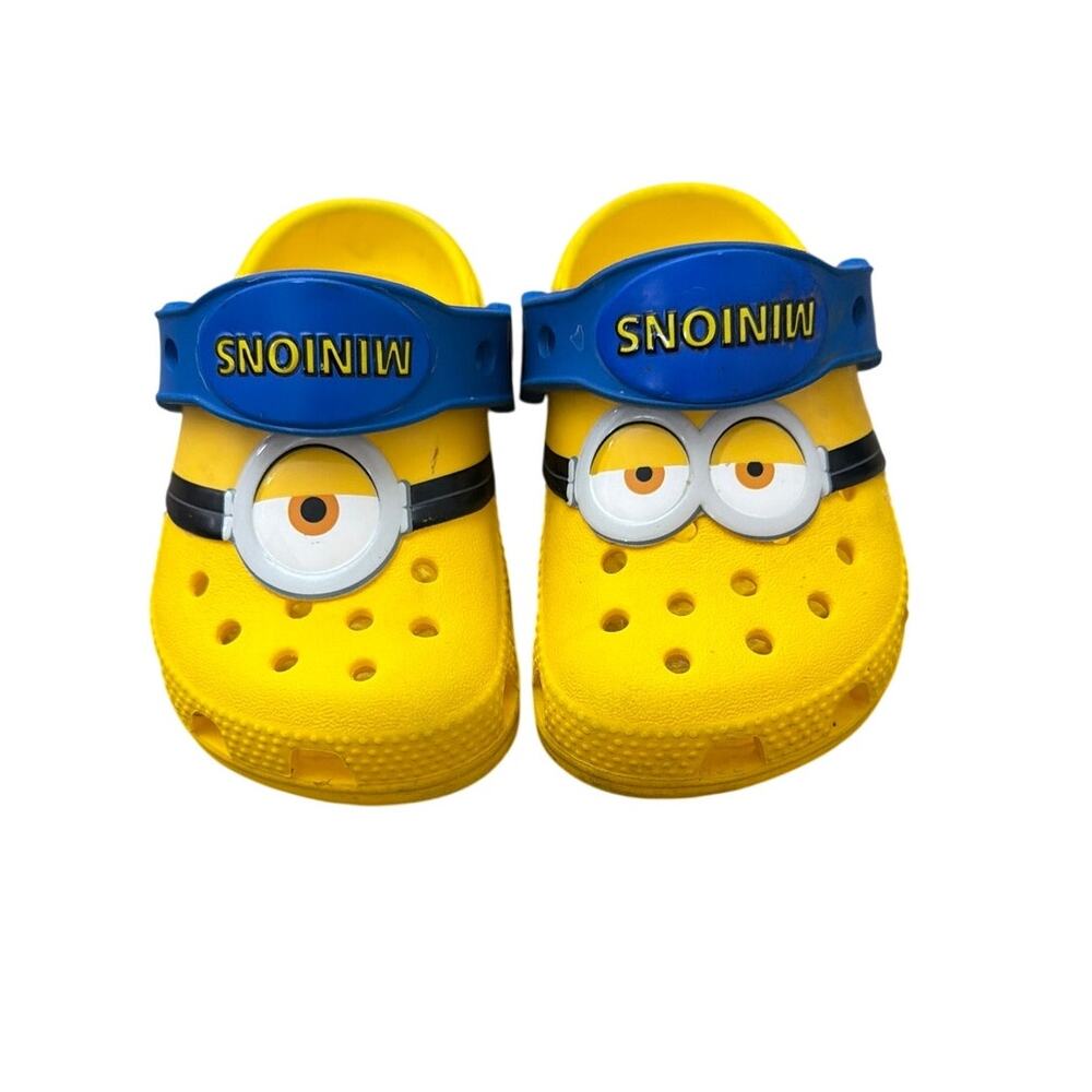 Crocs Fun Lab Kids Minions Yellow Clogs Shoes Slip On Toddler Size 6